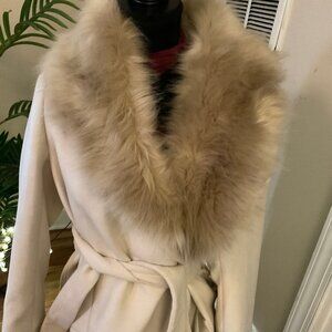 H&M Fur Collar Full Length Coat - Size 12 (SKU#049)